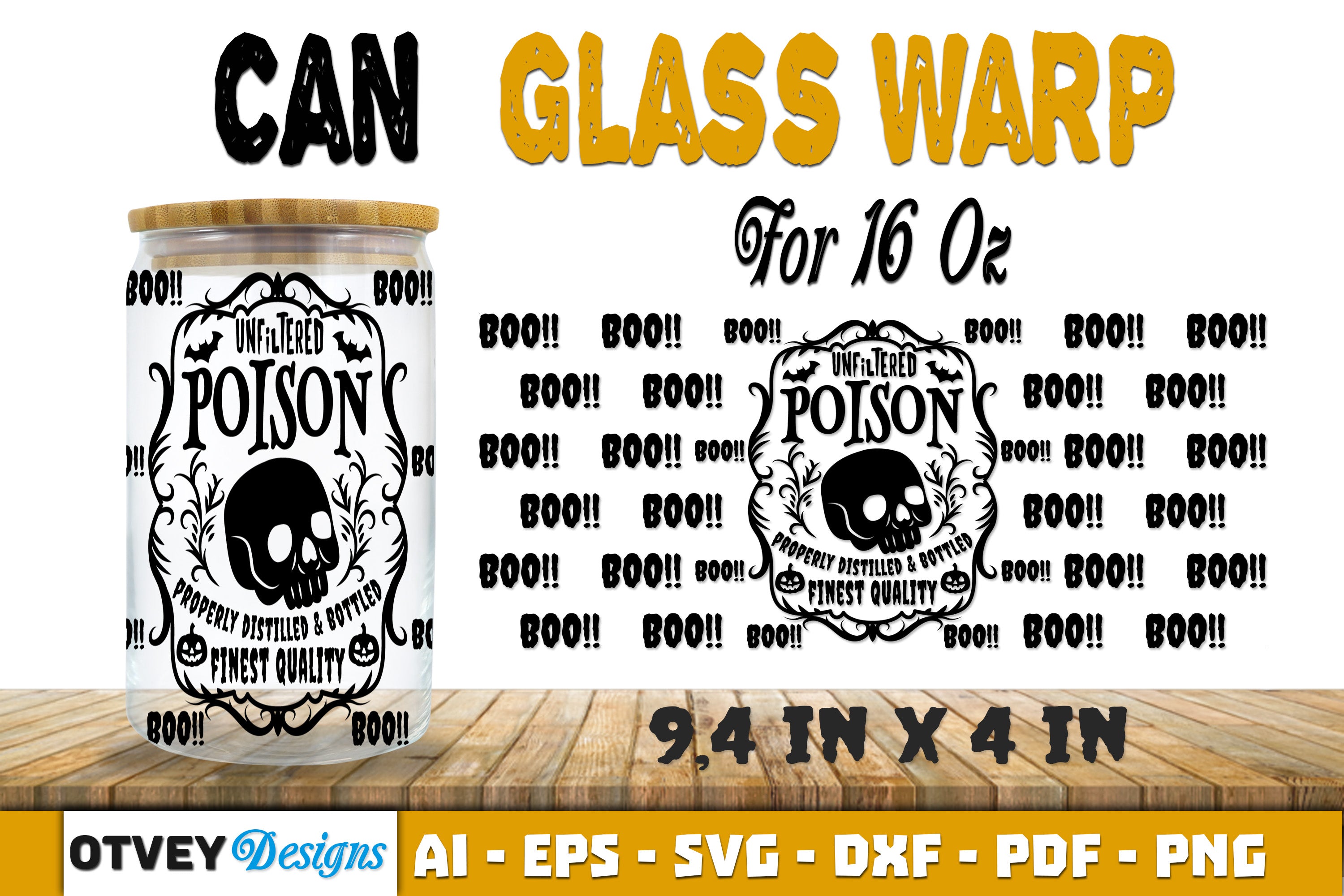 Halloween 16 oz Can Glass Wrap SVG Bundle 22 - CraftNest - Digital Crafting and Art