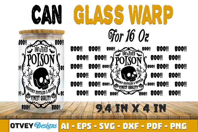Halloween 16 oz Can Glass Wrap SVG Bundle 22 - CraftNest - Digital Crafting and Art