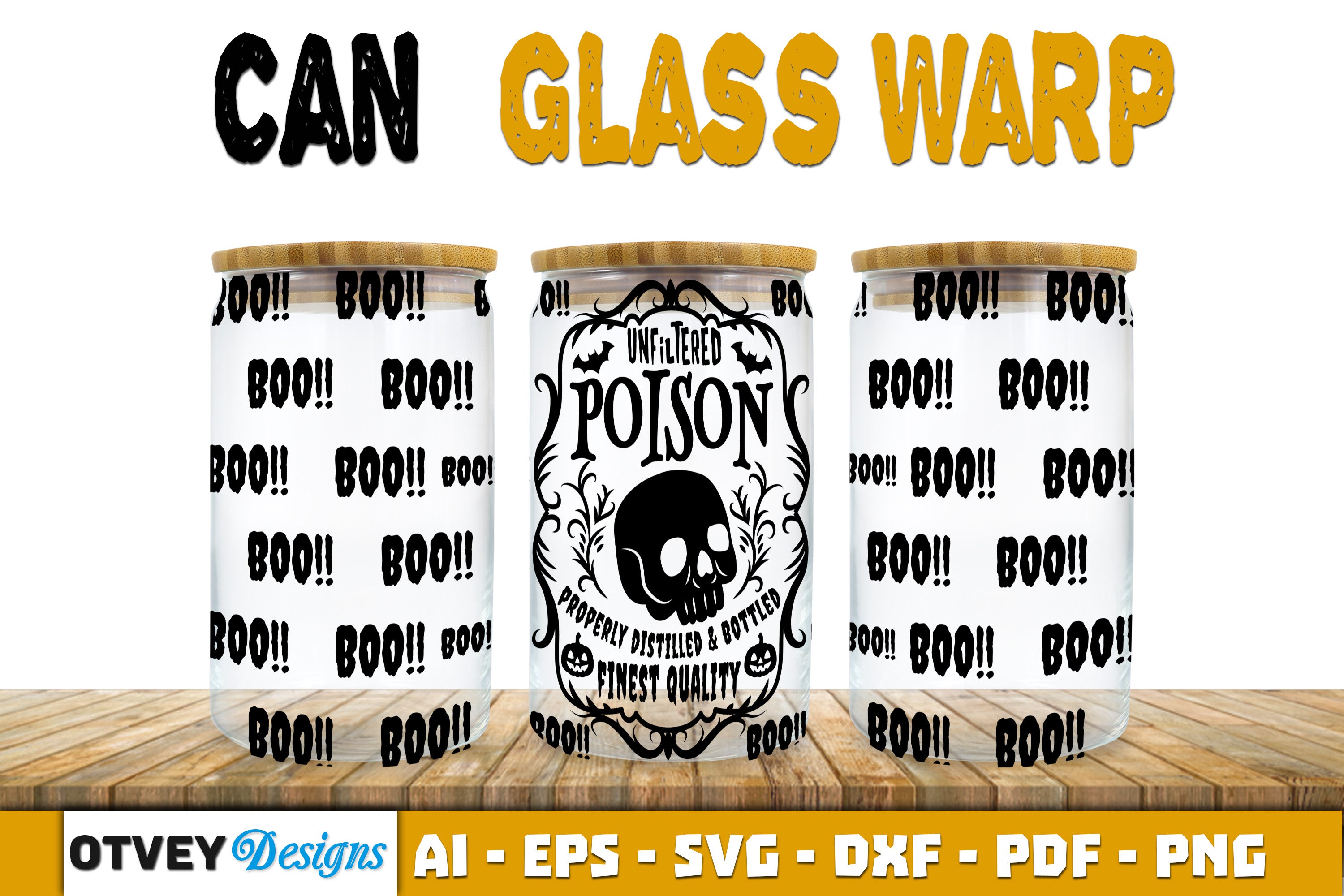 Halloween 16 oz Can Glass Wrap SVG Bundle 22 - CraftNest - Digital Crafting and Art