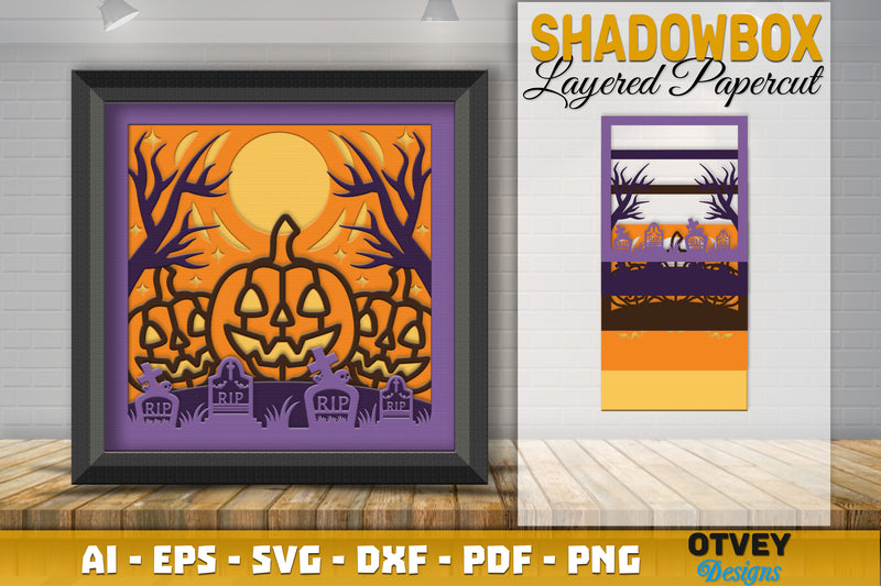 Halloween 3D Shadow Box SVG Bundle 12 - CraftNest - Digital Crafting and Art
