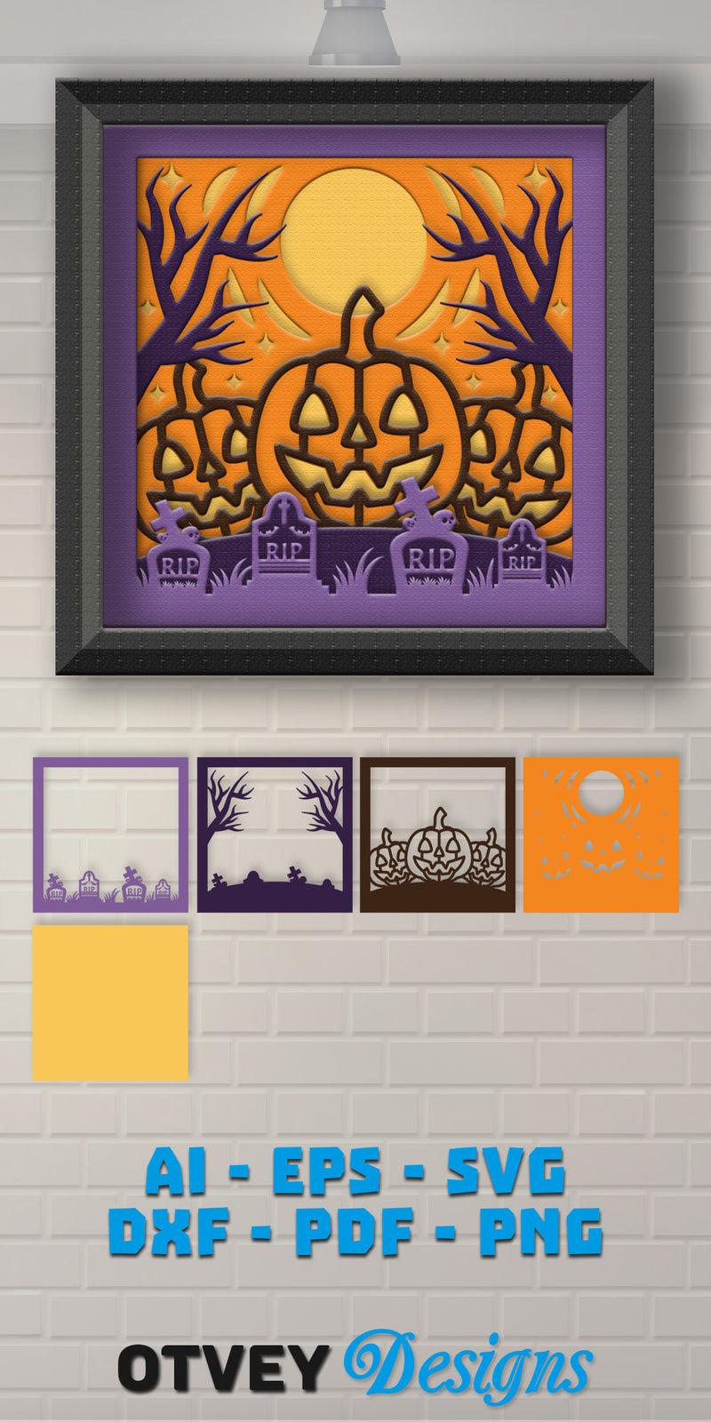 Halloween 3D Shadow Box SVG Bundle 12 - CraftNest - Digital Crafting and Art