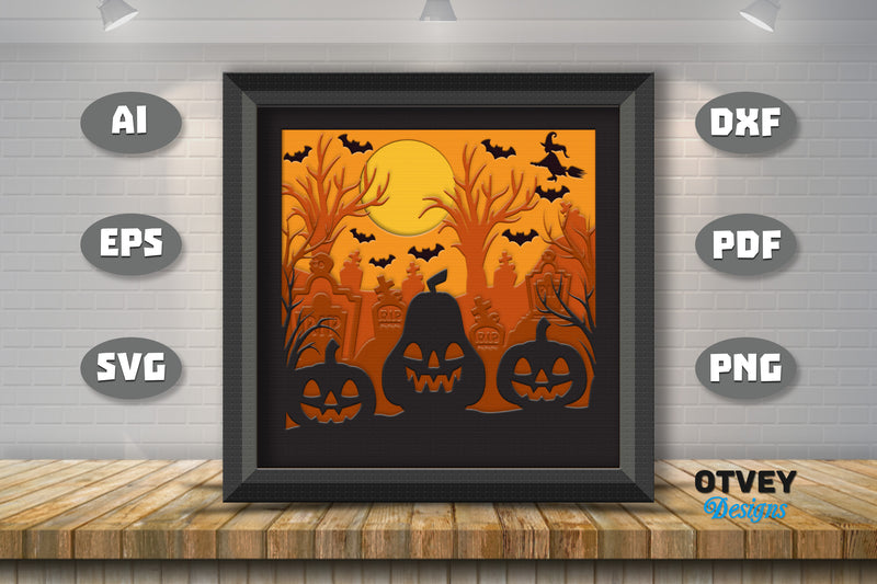 Halloween 3D Shadow Box SVG Bundle 18 - CraftNest - Digital Crafting and Art