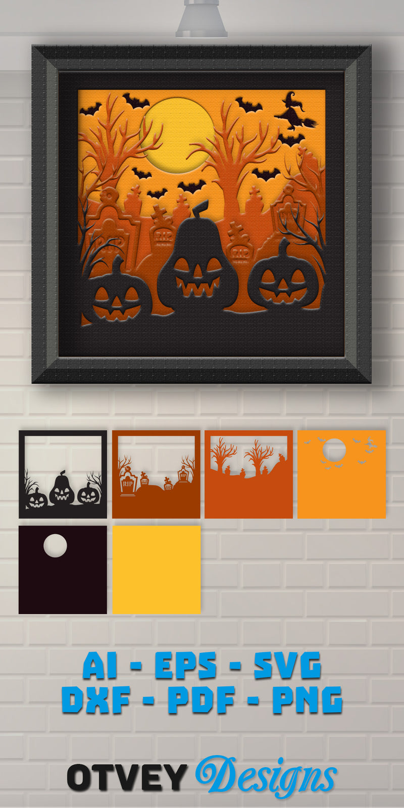 Halloween 3D Shadow Box SVG Bundle 18 - CraftNest - Digital Crafting and Art