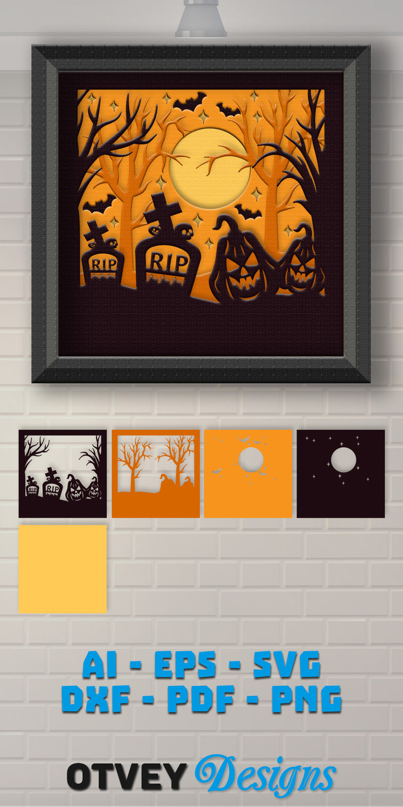 Halloween 3D Shadow Box SVG Bundle 19 - CraftNest - Digital Crafting and Art