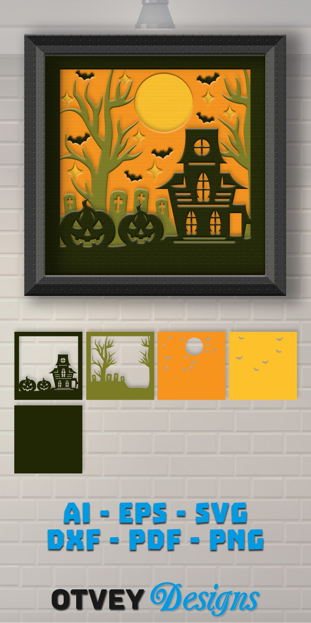 Halloween 3D Shadow Box SVG Bundle 23 - CraftNest - Digital Crafting and Art