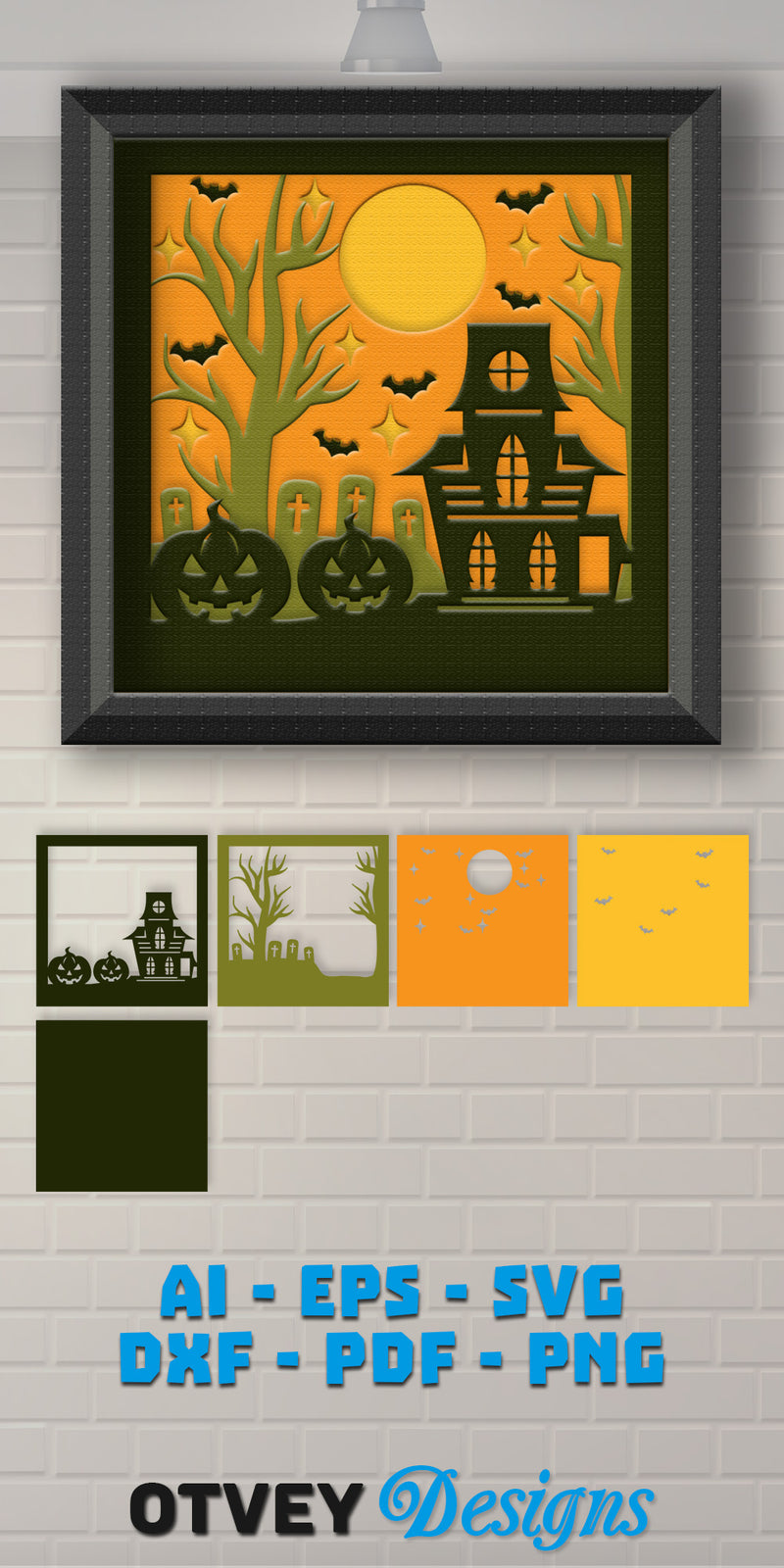 Halloween 3D Shadow Box SVG Bundle 23 - CraftNest - Digital Crafting and Art