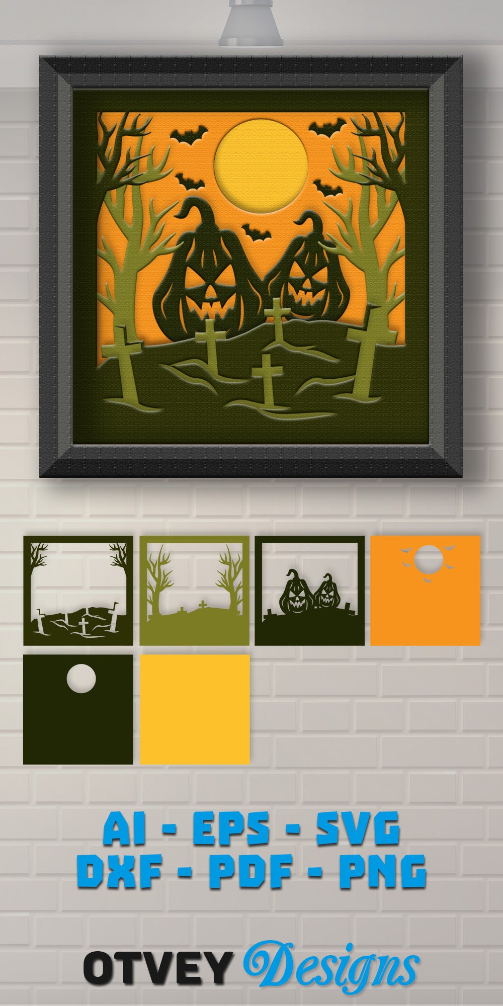 Halloween 3D Shadow Box SVG Bundle 24 - CraftNest - Digital Crafting and Art