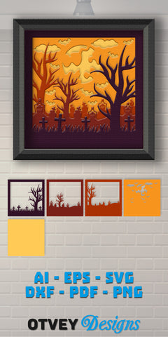 Halloween 3D Shadow Box SVG Bundle 2 - CraftNest - Digital Crafting and Art