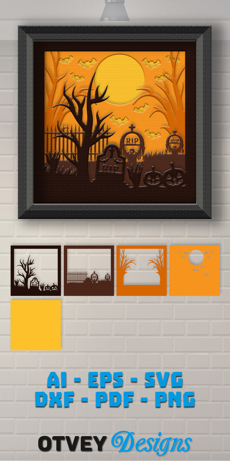Halloween 3D Shadow Box SVG Bundle 3 - CraftNest - Digital Crafting and Art
