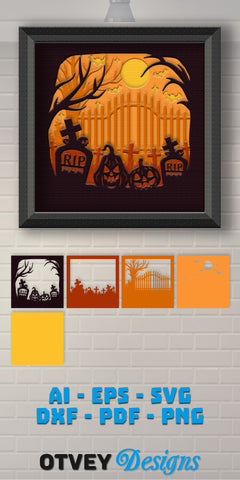 Halloween 3D Shadow Box SVG Bundle 4 - CraftNest - Digital Crafting and Art