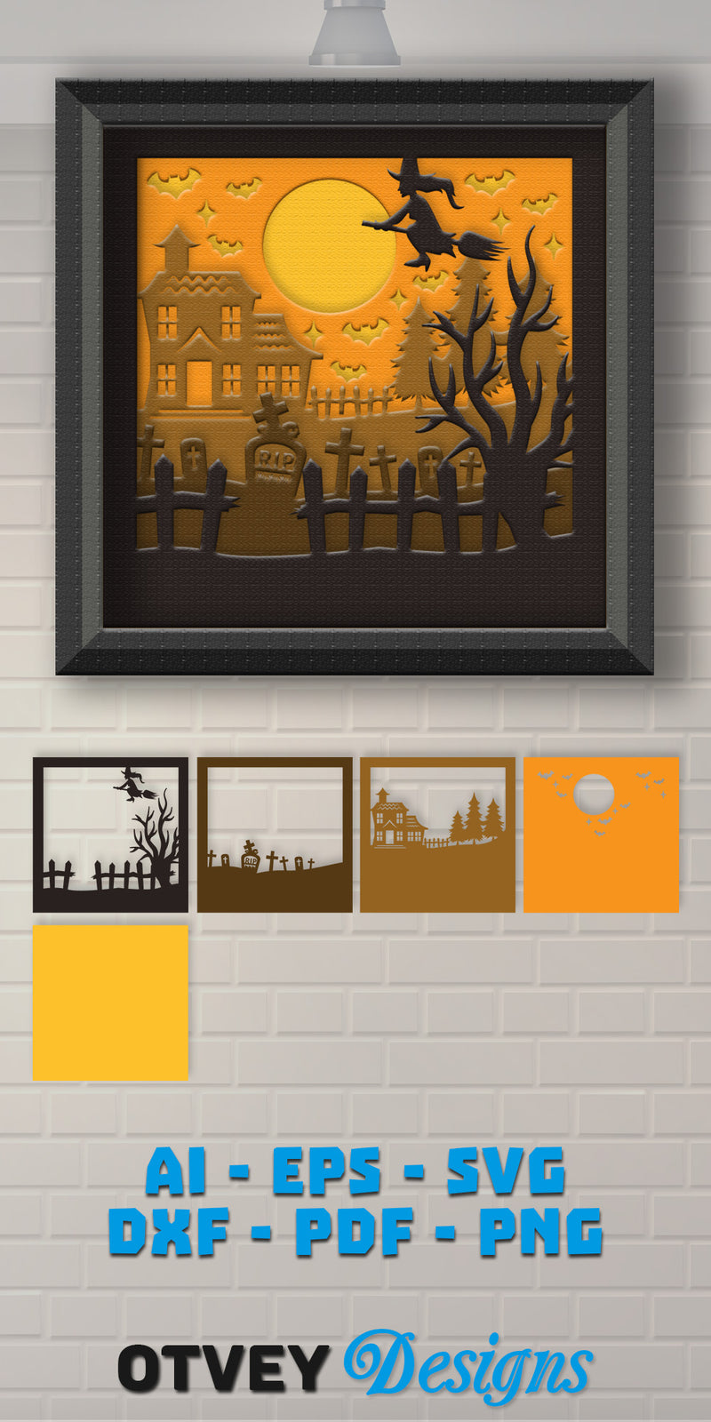 Halloween 3D Shadow Box SVG Bundle 5 - CraftNest - Digital Crafting and Art