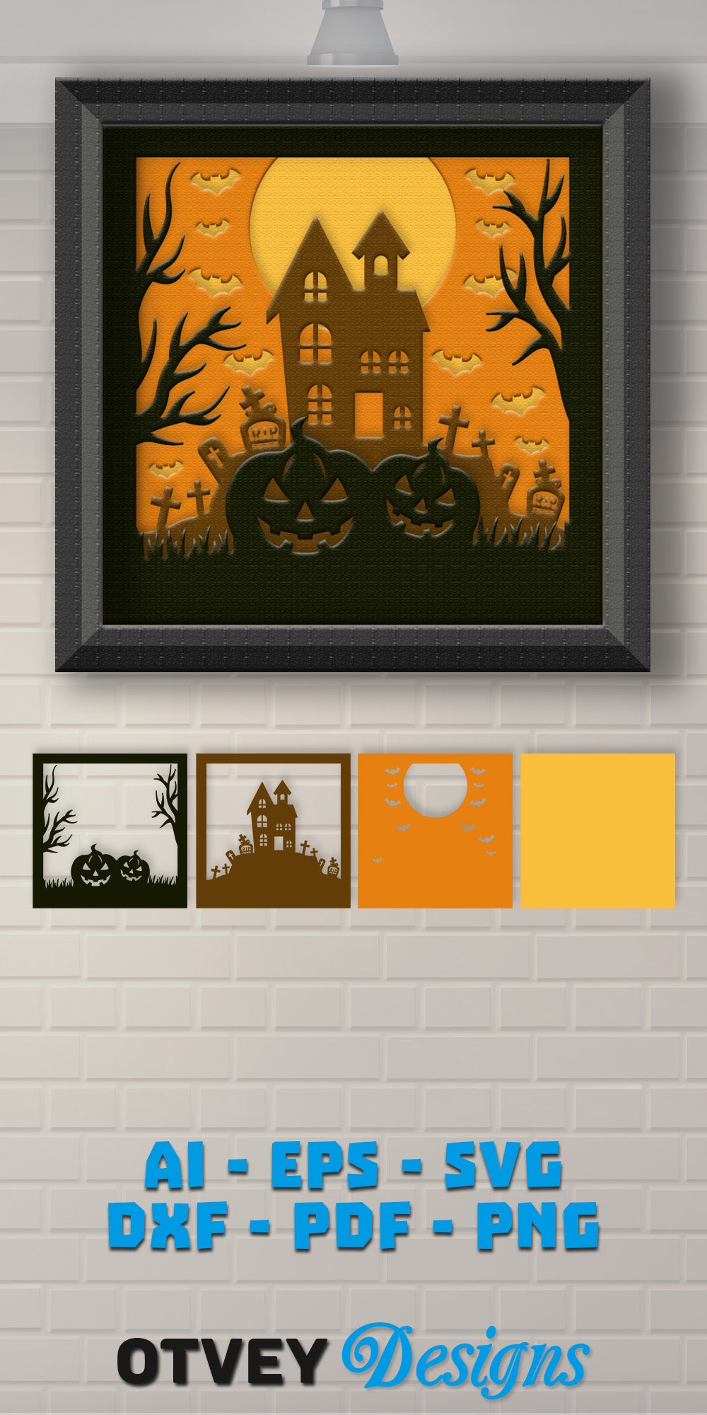 Halloween 3D Shadow Box SVG Bundle 6 - CraftNest - Digital Crafting and Art