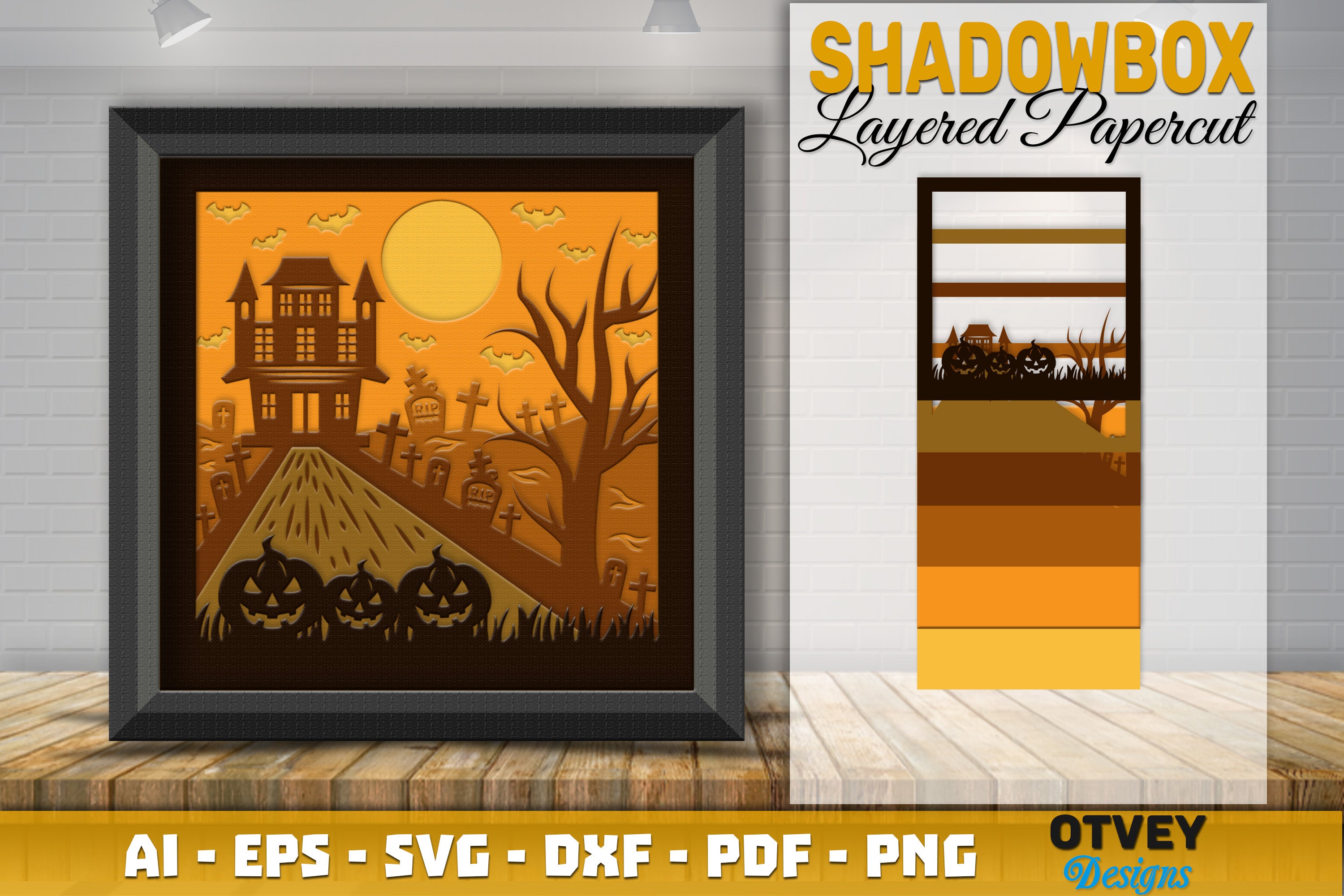 Halloween 3D Shadow Box SVG Bundle 7 - CraftNest - Digital Crafting and Art