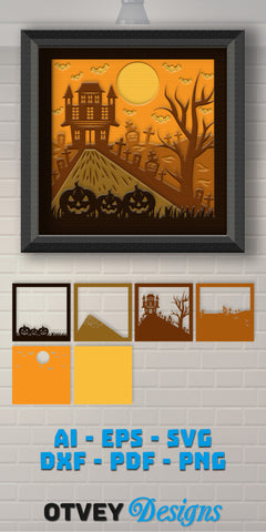 Halloween 3D Shadow Box SVG Bundle 7 - CraftNest - Digital Crafting and Art