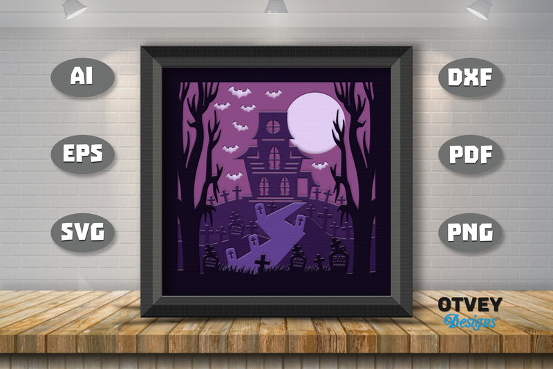 Halloween 3D Shadow Box SVG Bundle 8 - CraftNest - Digital Crafting and Art
