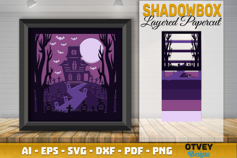Halloween 3D Shadow Box SVG Bundle 8 - CraftNest - Digital Crafting and Art