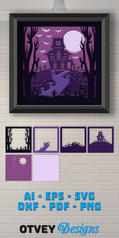 Halloween 3D Shadow Box SVG Bundle 8 - CraftNest - Digital Crafting and Art