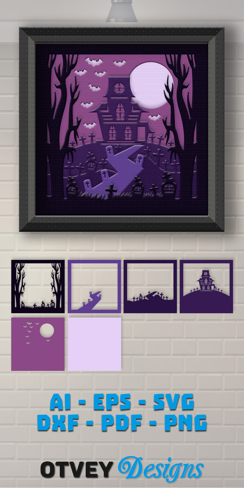 Halloween 3D Shadow Box SVG Bundle 8 - CraftNest - Digital Crafting and Art