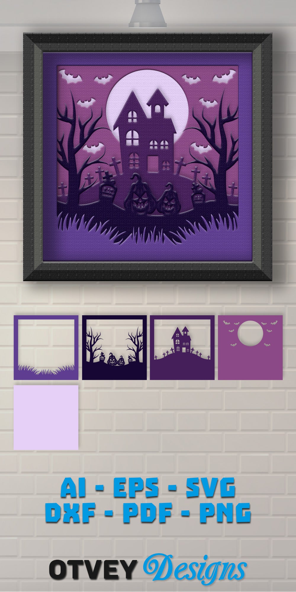 Halloween 3D Shadow Box SVG Bundle 9 - CraftNest - Digital Crafting and Art