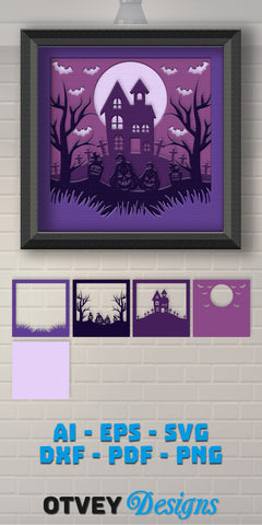 Halloween 3D Shadow Box SVG Bundle 9 - CraftNest - Digital Crafting and Art