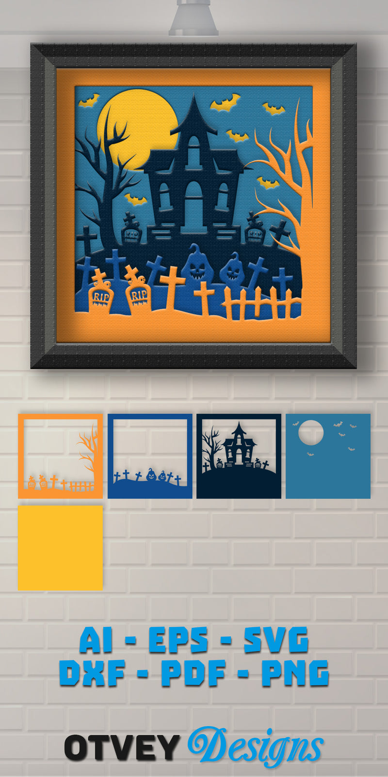 Halloween 3D Shadow Box SVG Bundle 10 - CraftNest - Digital Crafting and Art