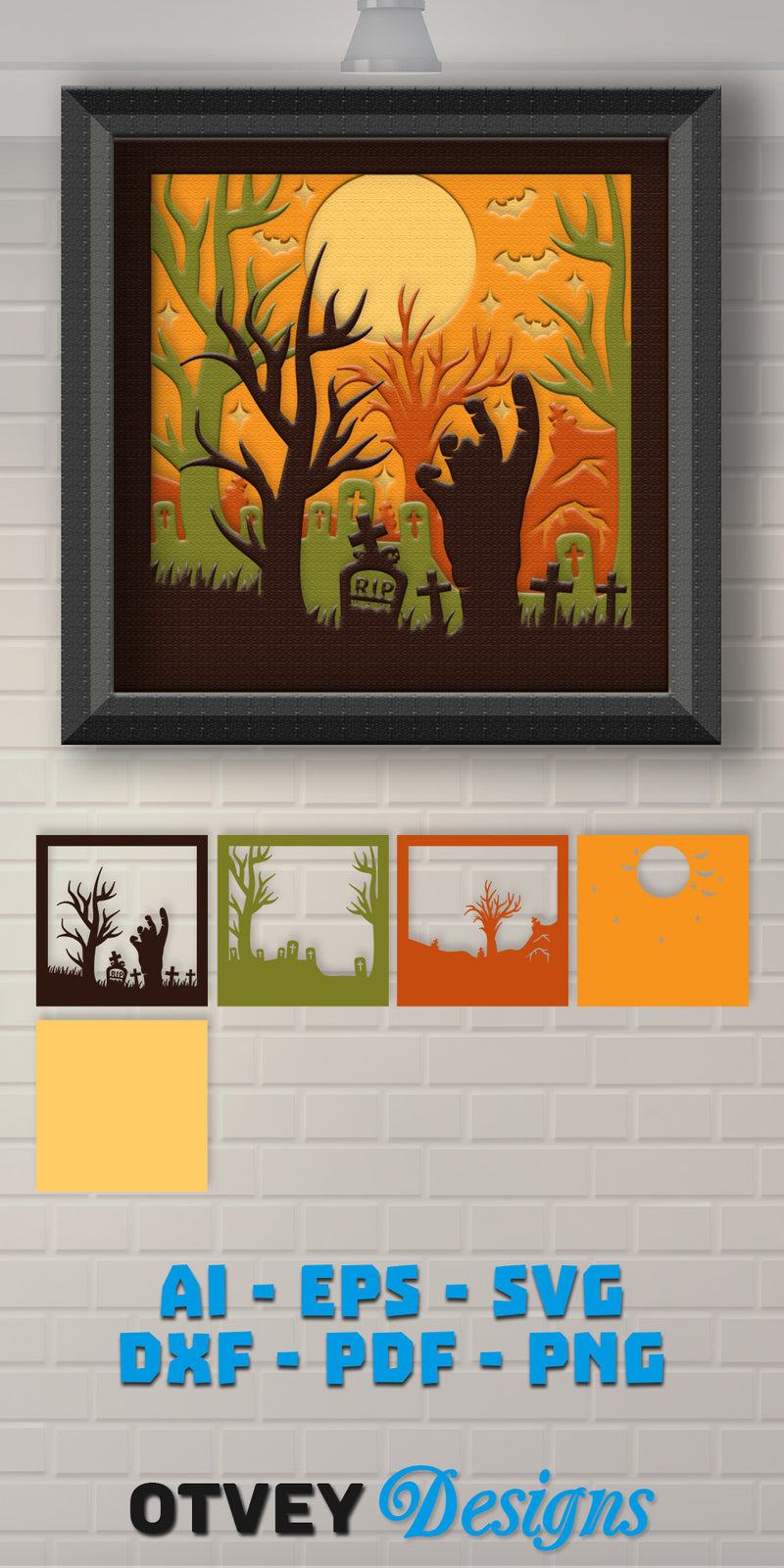 Halloween 3D Shadow Box SVG Bundle 11 - CraftNest - Digital Crafting and Art