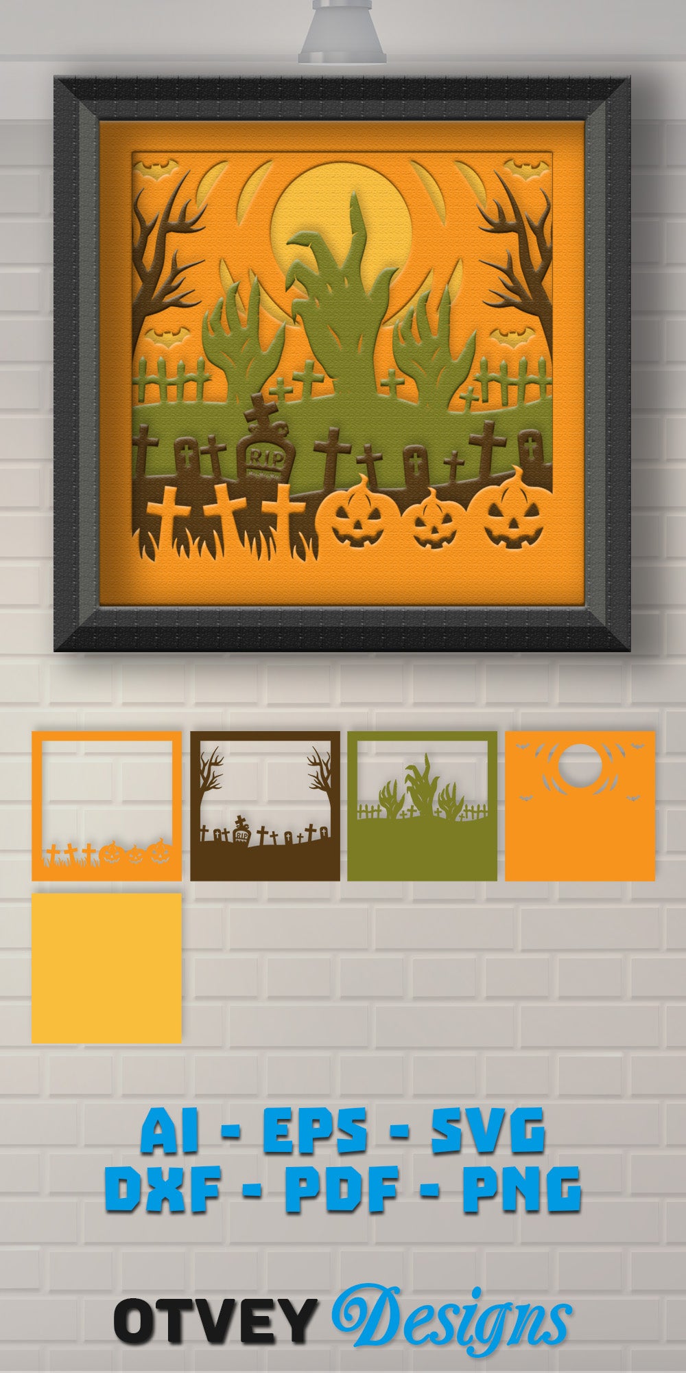 Halloween 3D Shadow Box SVG Bundle 13 - CraftNest - Digital Crafting and Art