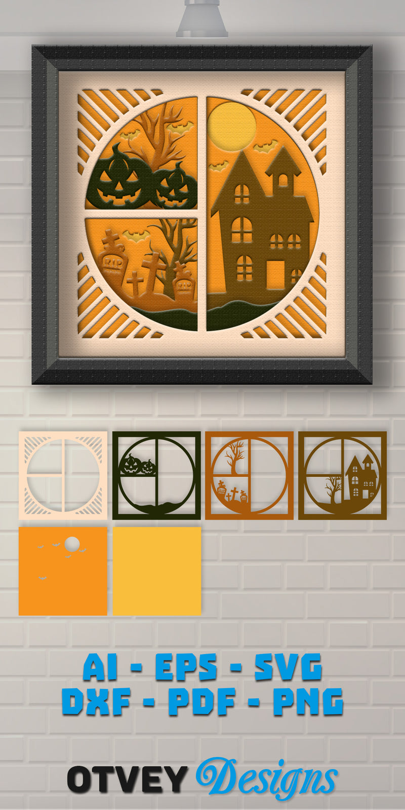 Halloween 3D Shadow Box SVG Bundle 15 - CraftNest - Digital Crafting and Art