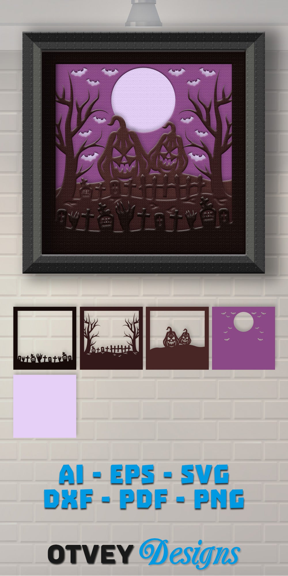 Halloween 3D Shadow Box SVG Bundle 16 - CraftNest - Digital Crafting and Art