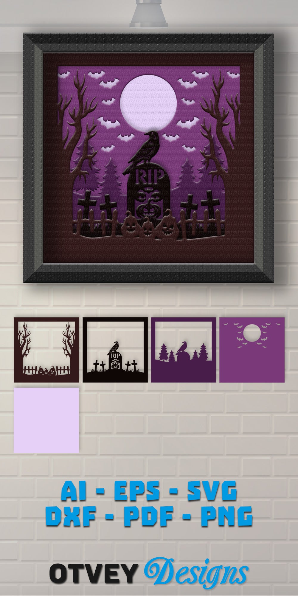 Halloween 3D Shadow Box SVG Bundle 17 - CraftNest - Digital Crafting and Art