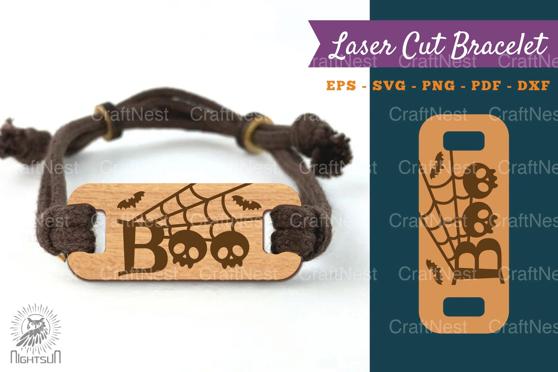 Halloween Boo Laser Cut Bracelet SVG Bundle - CraftNest - Digital Crafting and Art