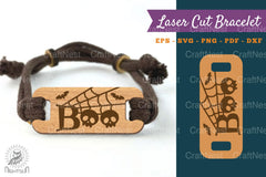 Halloween Boo Laser Cut Bracelet SVG Bundle - CraftNest - Digital Crafting and Art