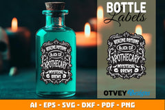 Halloween Witch Potion Bottle Labels SVG Bundle - CraftNest - Digital Crafting and Art