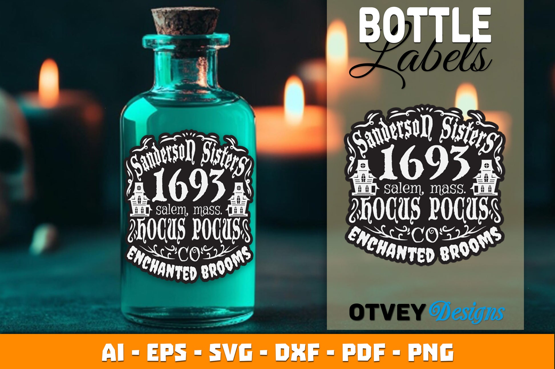 Halloween Witch Potion Bottle Labels SVG Bundle 3 - CraftNest - Digital Crafting and Art