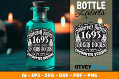 Halloween Witch Potion Bottle Labels SVG Bundle 3 - CraftNest - Digital Crafting and Art