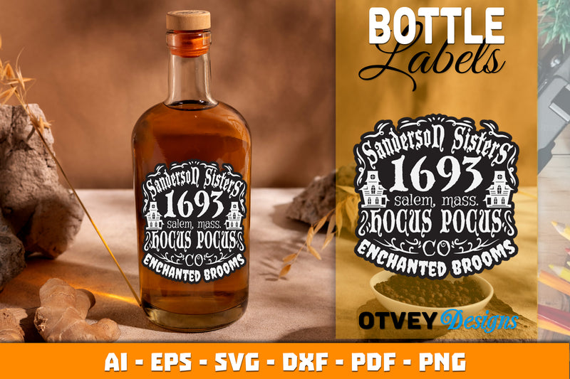 Halloween Witch Potion Bottle Labels SVG Bundle 3 - CraftNest - Digital Crafting and Art