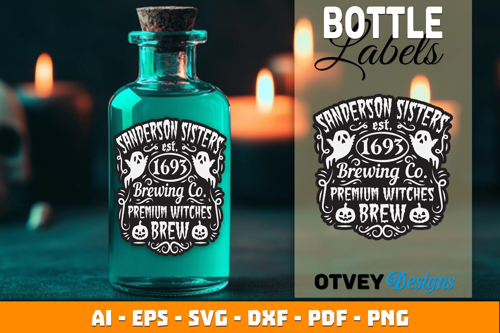 Halloween Witch Potion Bottle Labels SVG Bundle 5 - CraftNest - Digital Crafting and Art