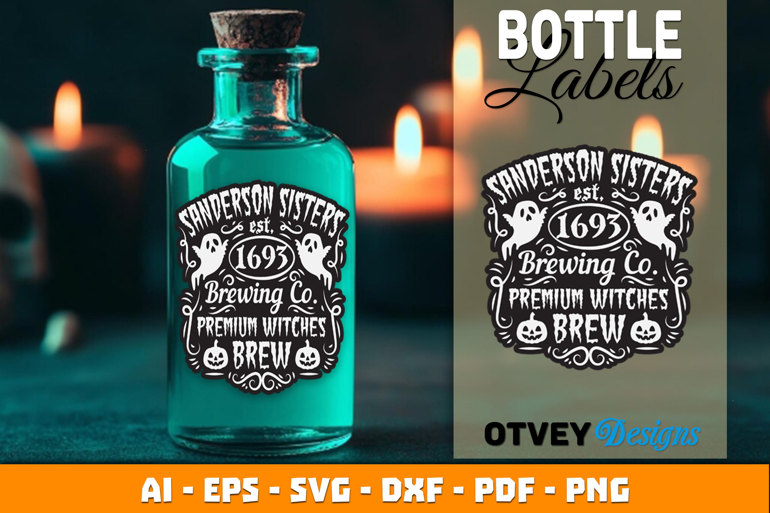 Halloween Witch Potion Bottle Labels SVG Bundle 5 - CraftNest - Digital Crafting and Art