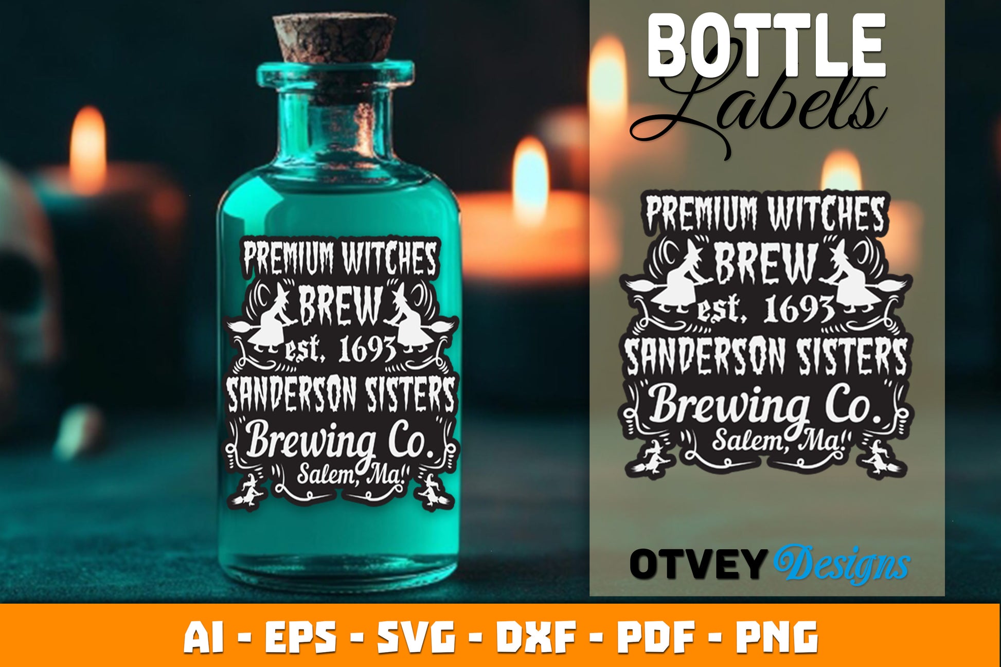 Halloween Witch Potion Bottle Labels SVG Bundle 6 - CraftNest - Digital Crafting and Art