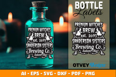 Halloween Witch Potion Bottle Labels SVG Bundle 6 - CraftNest - Digital Crafting and Art