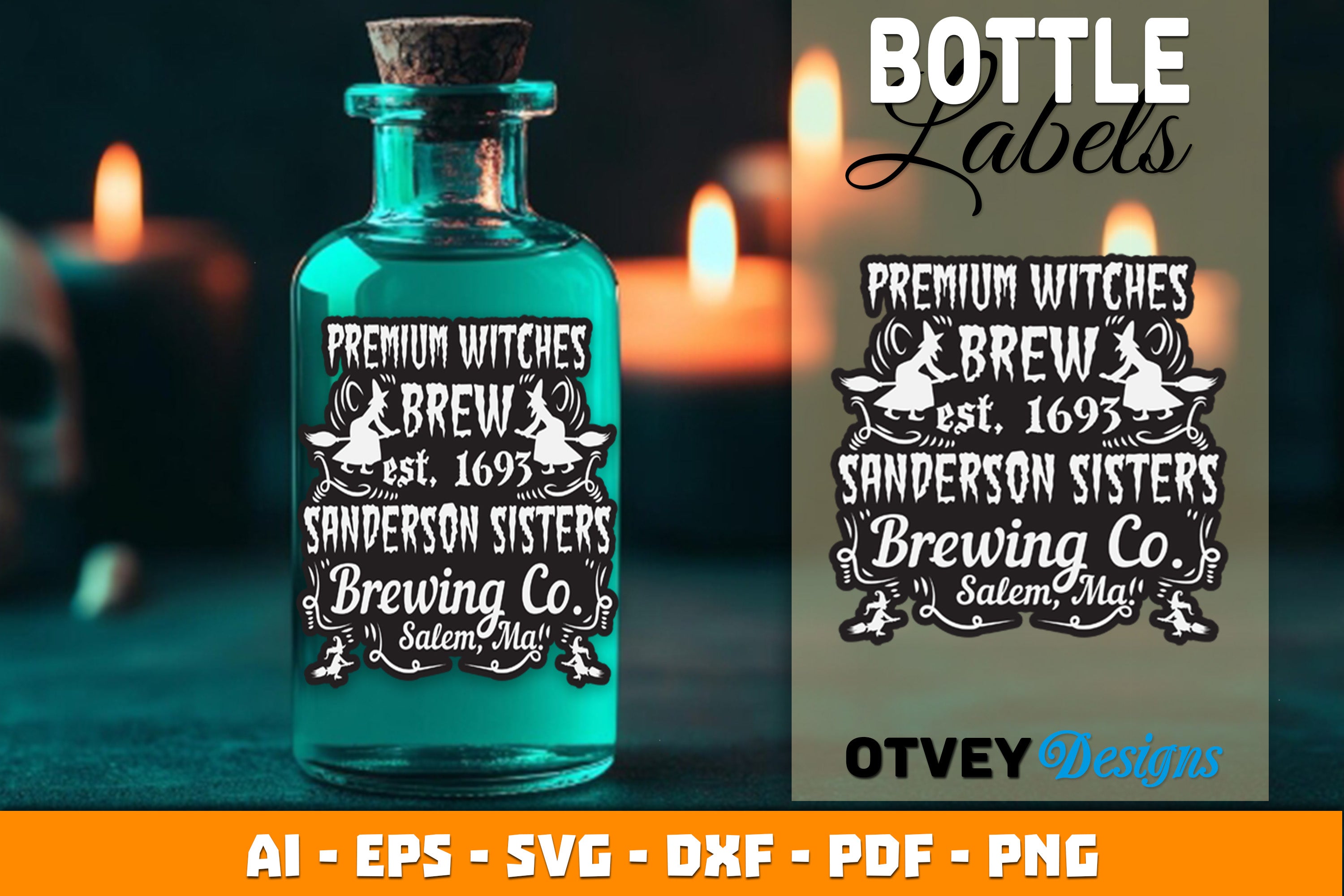 Halloween Witch Potion Bottle Labels SVG Bundle 6 - CraftNest - Digital Crafting and Art