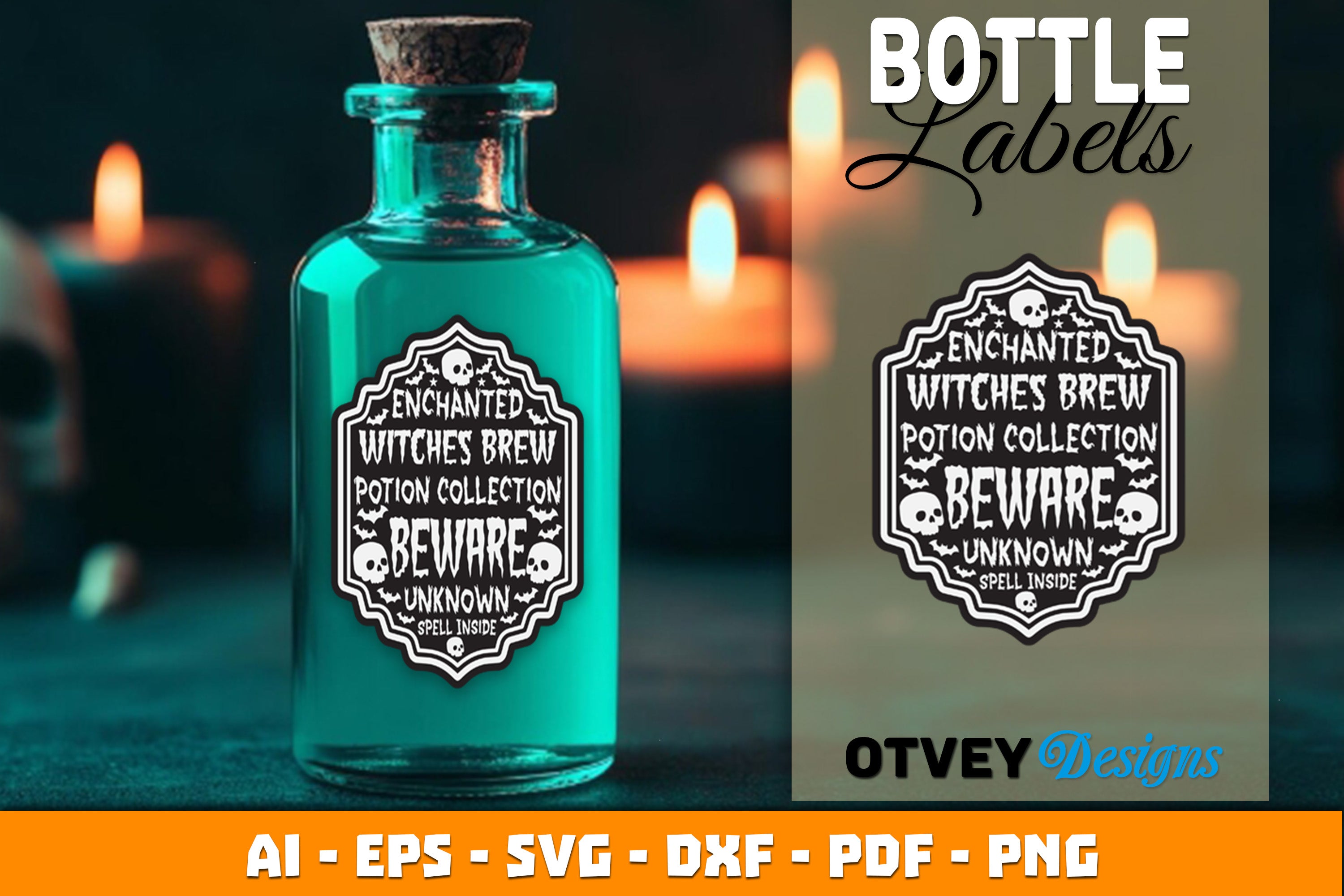Halloween Witch Potion Label SVG Bundle - CraftNest - Digital Crafting and Art