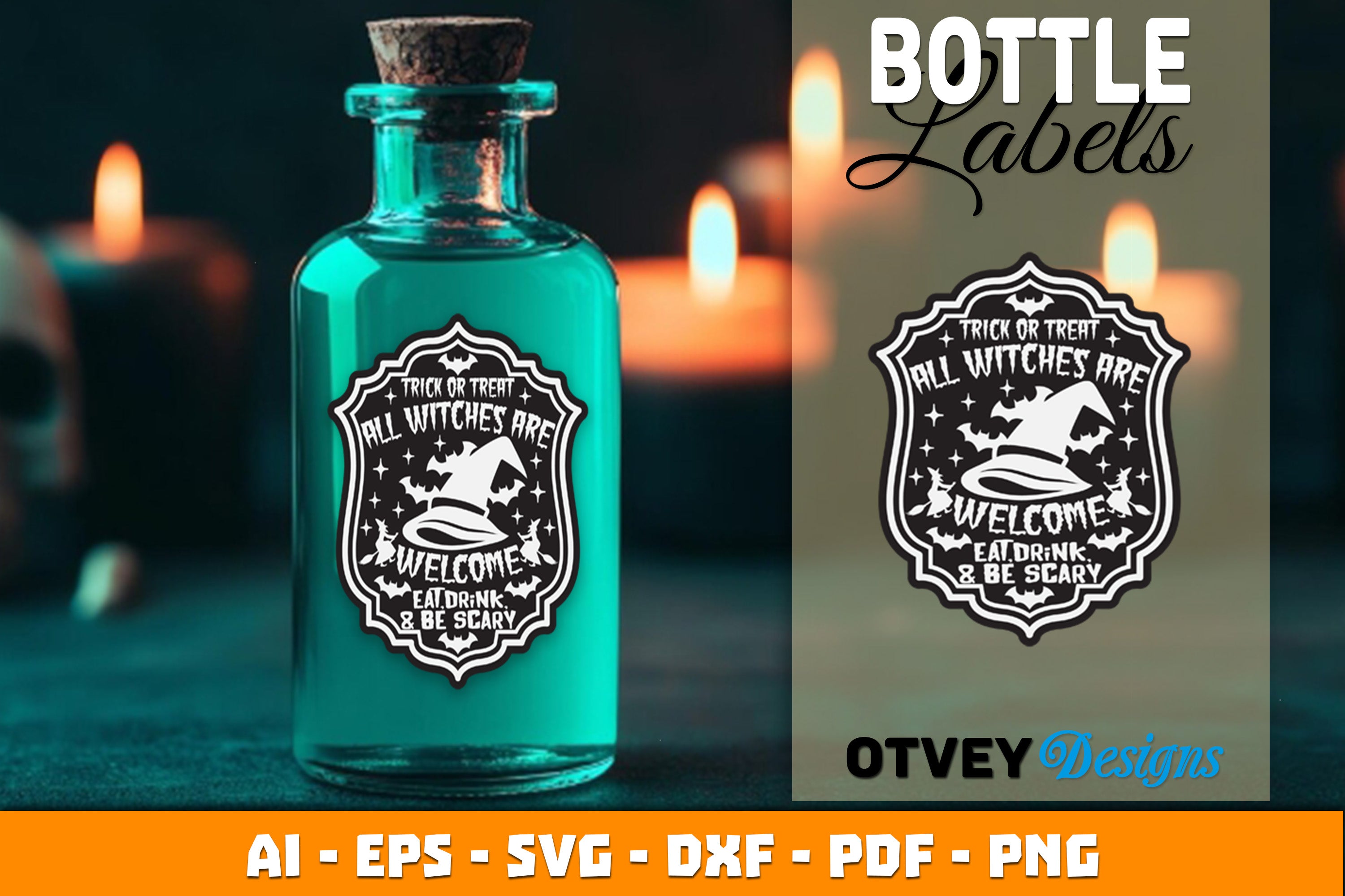 Halloween Witch Potion Bottle Labels SVG Bundle 11 - CraftNest - Digital Crafting and Art