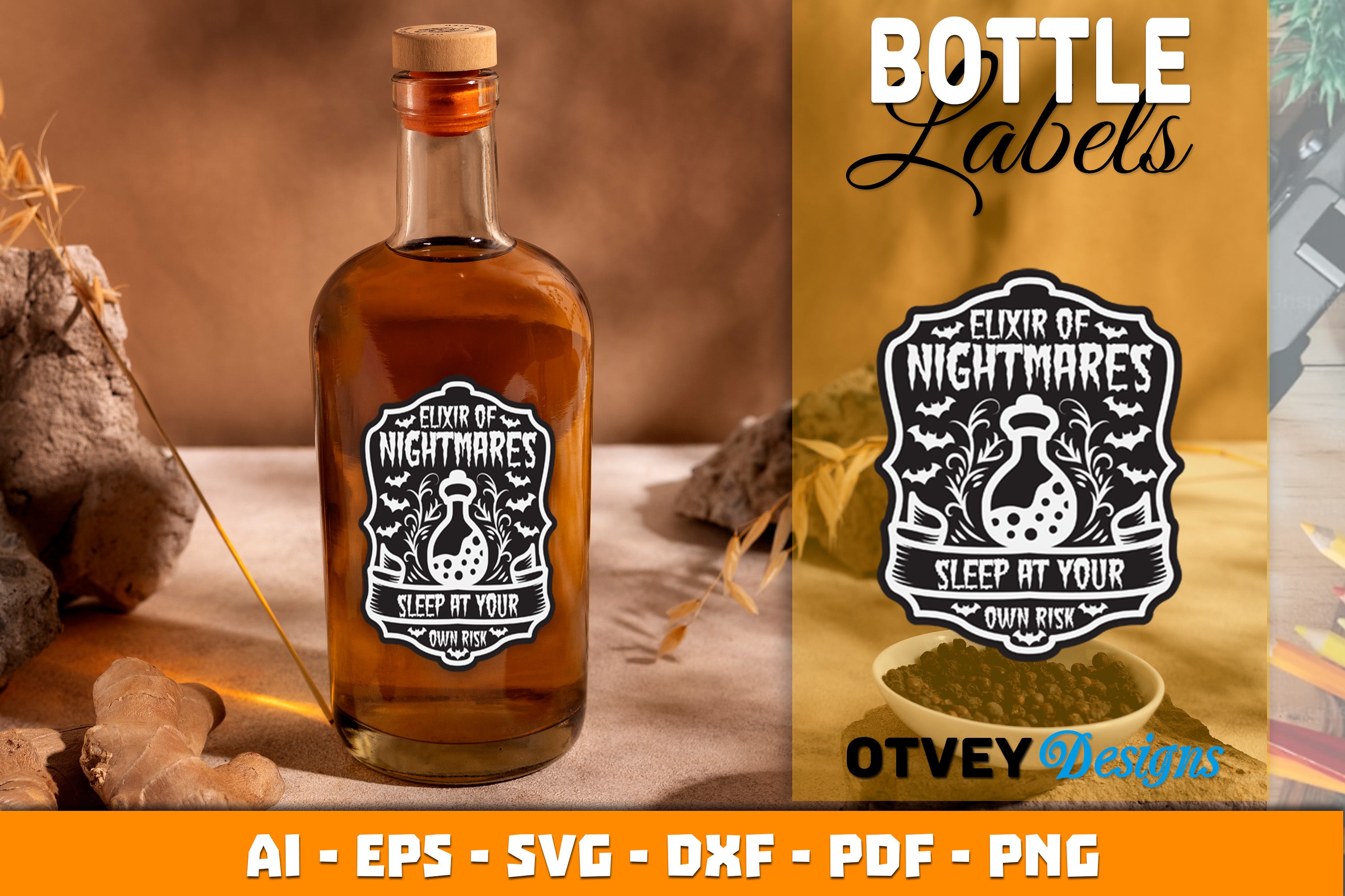 Halloween Witch Potion Bottle Labels SVG Bundle 13 - CraftNest - Digital Crafting and Art