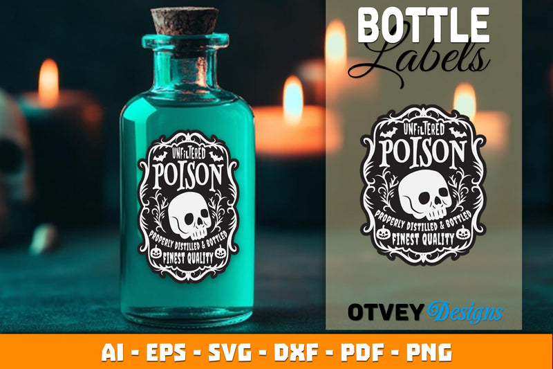 Halloween Witch Potion Bottle Labels SVG Bundle 16 - CraftNest - Digital Crafting and Art