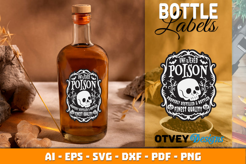 Halloween Witch Potion Bottle Labels SVG Bundle 16 - CraftNest - Digital Crafting and Art
