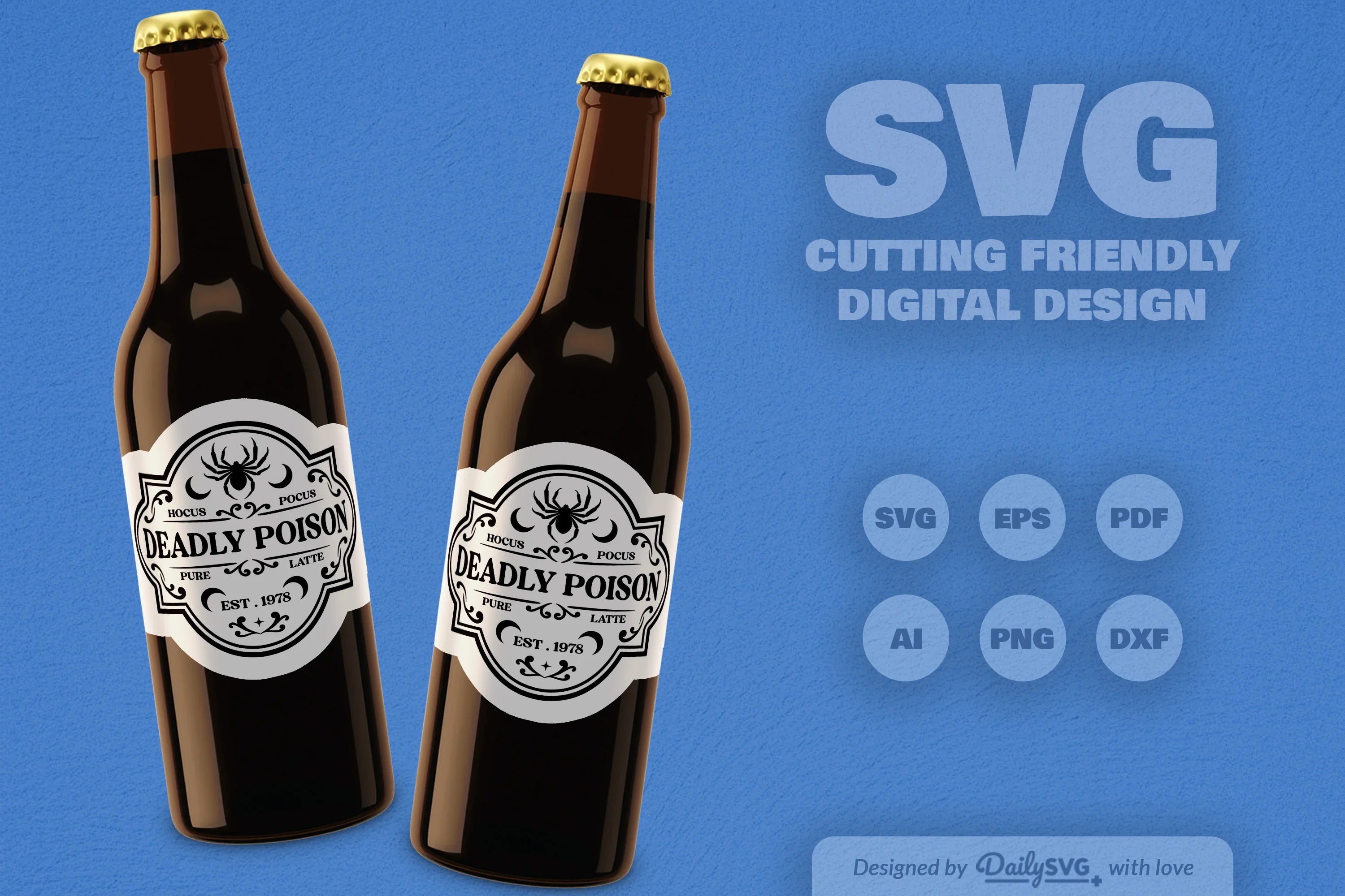 Halloween Bottle Label SVG Bundle 3 - CraftNest - Digital Crafting and Art