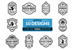 Halloween Bottle Label Clipart - Daily SVG Bundles - CraftNest - Digital Crafting and Art