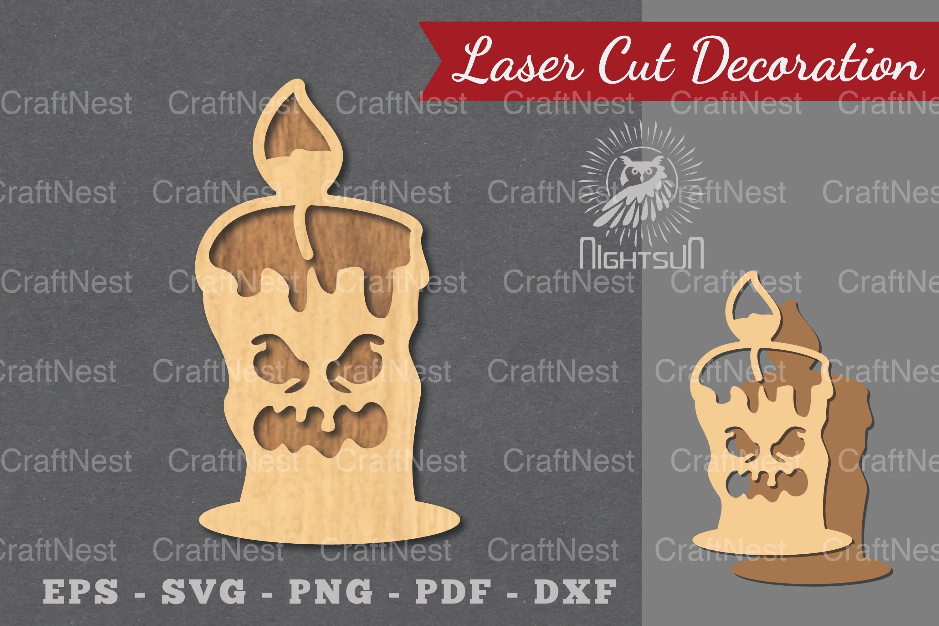 Halloween Candle Laser Cut Decoration Bundle - CraftNest - Digital Crafting and Art