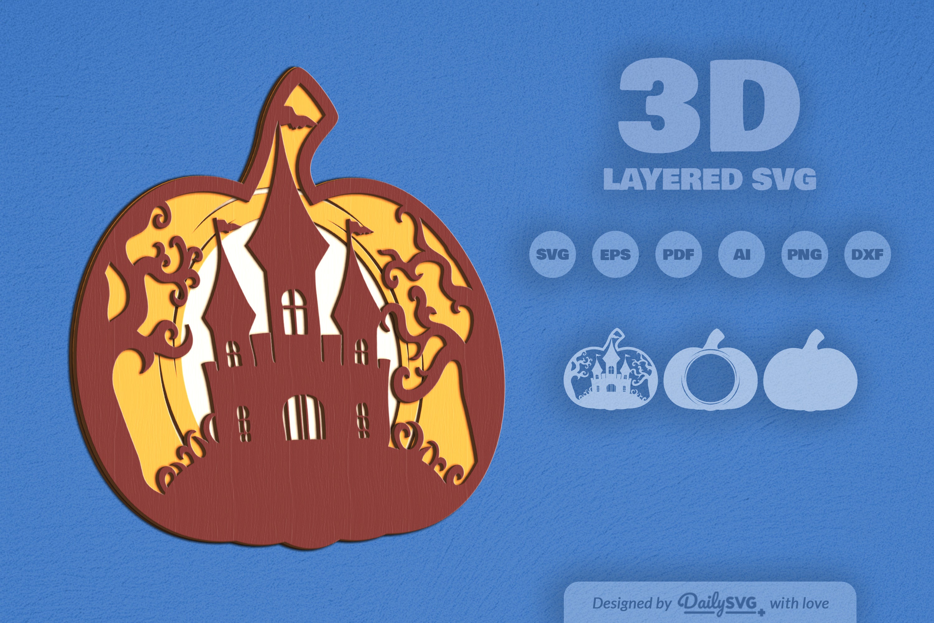 Halloween Castle Pumpkin Laser Cut SVG Bundle
